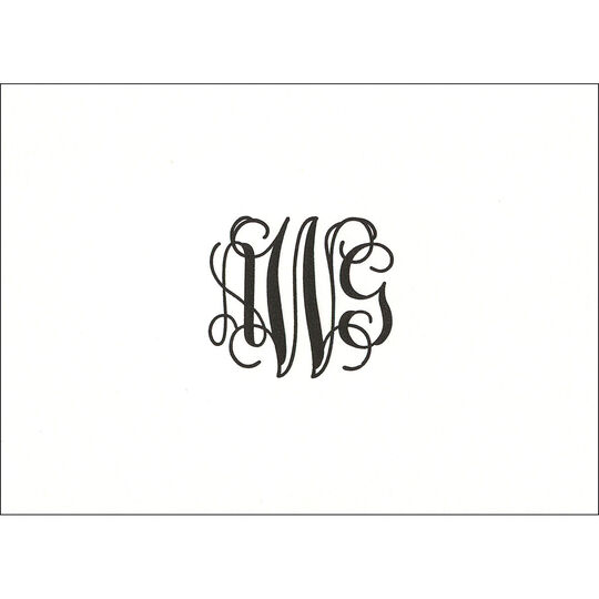 Script Monogram Folded Note Cards - Letterpress